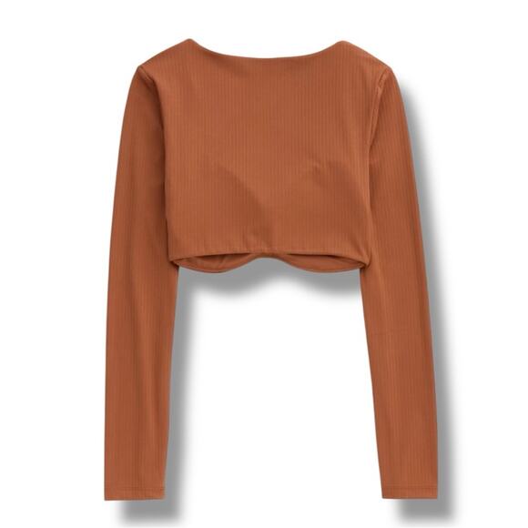 OFFLINE By Aerie Real Me super cropped long sleeve bra top - Picture 4 of 7